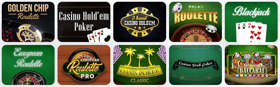 Table games at 22bet Casino